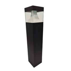 CUBO BOLARDO 10W,3000K ,DIF. TRANSP, TRIAC, 120V, IP65, NEGRO HUS403
